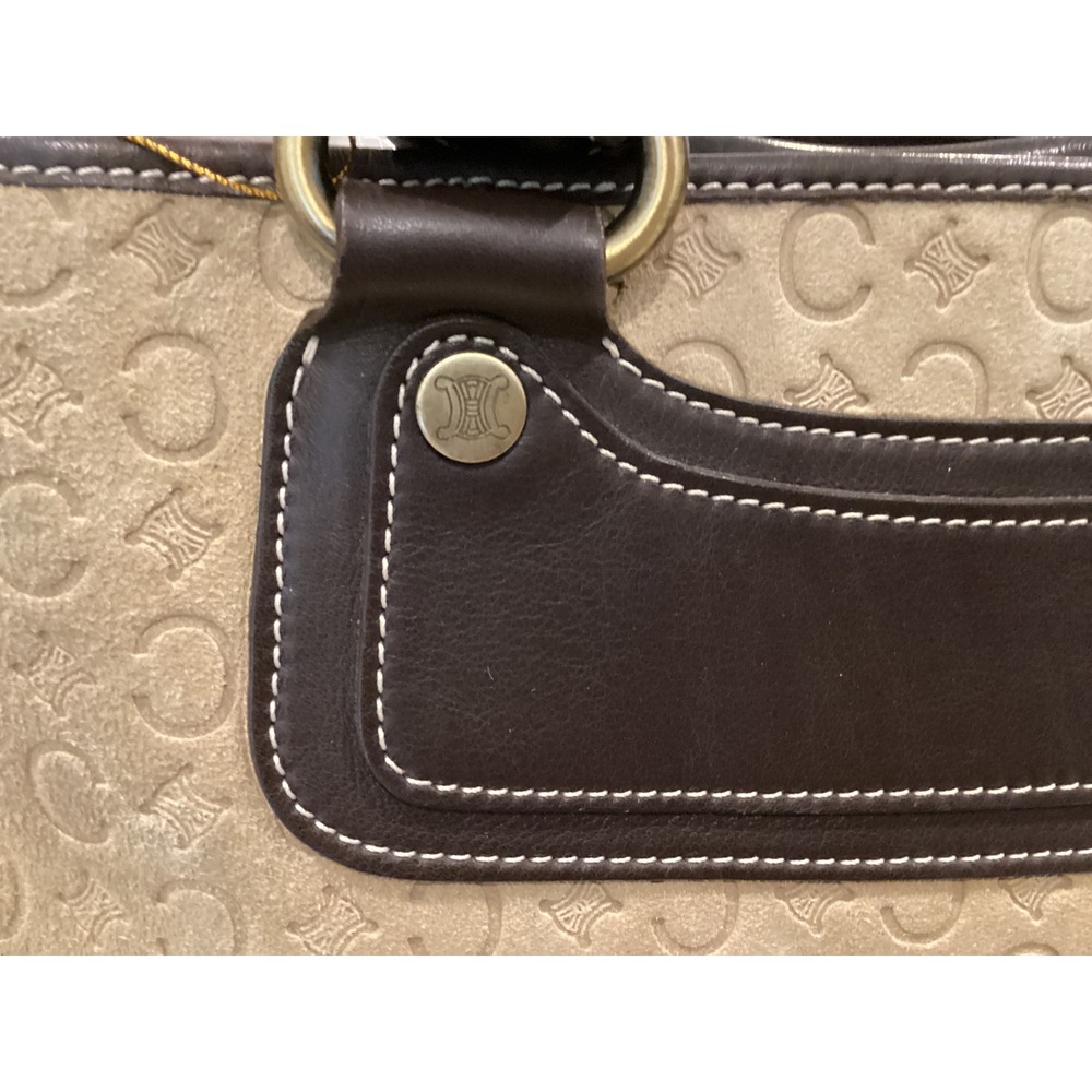Celine Macadam Logo Print Boston Satchel Top Handle Bag Designer Purse - Picture 5 of 16